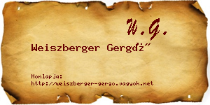Weiszberger Gergő névjegykártya
